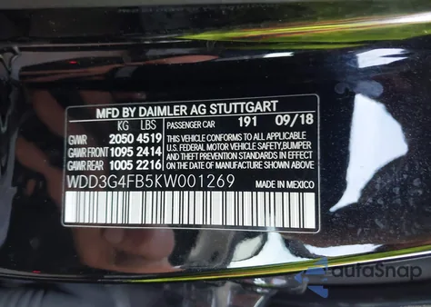 2019 Mercedes-Benz A 220 4Matic z USA, uszkodzony, nr VIN WDD3G4FB5KW001269